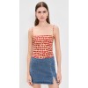 Sample Daily Camisole Sleeveless Partial Smock At Back Apple Print Casual Tops