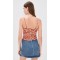 Sample Daily Camisole Sleeveless Partial Smock At Back Apple Print Casual Tops