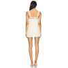 Sweet Charming Halter Style Backless Mesh Contrast Satin Bow Strap Mini Dress