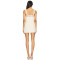 Sweet Charming Halter Style Backless Mesh Contrast Satin Bow Strap Mini Dress