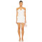 White Halter Neck Cut Out Ruffled Tiered Midweight Jersey fabric Mini Dress