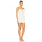 White Halter Neck Cut Out Ruffled Tiered Midweight Jersey fabric Mini Dress