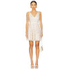 Vintage Colored Spaghetti Strap Sequin Embroidery Lace Details Mini Dress