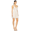 Vintage Colored Spaghetti Strap Sequin Embroidery Lace Details Mini Dress