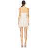 Vintage Colored Spaghetti Strap Sequin Embroidery Lace Details Mini Dress