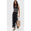 Sample Daily Covered Elastic Waist With Drawstring Sun Embroidery At Sides Pants