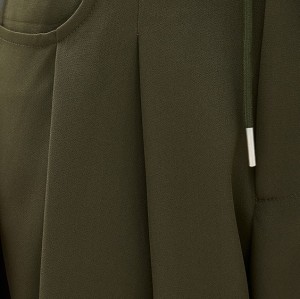 Sport Sample Pleated Front Tie At Waist 5-Pocket Styling Solid Color Pants