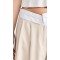 Daily Sample Pleated Front Contrast Asymmetric Waistband Solid Color Pants