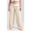 Daily Sample Pleated Front Contrast Asymmetric Waistband Solid Color Pants
