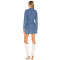New style Slim High quality Denim Front Belt Classical V neck Hot sale Woman's Mini Dress