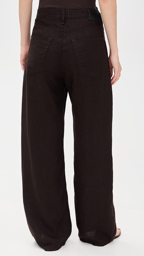 Handsome Sample Drawstring Waist 5-Pocket Styling Button Closure Casual Pants