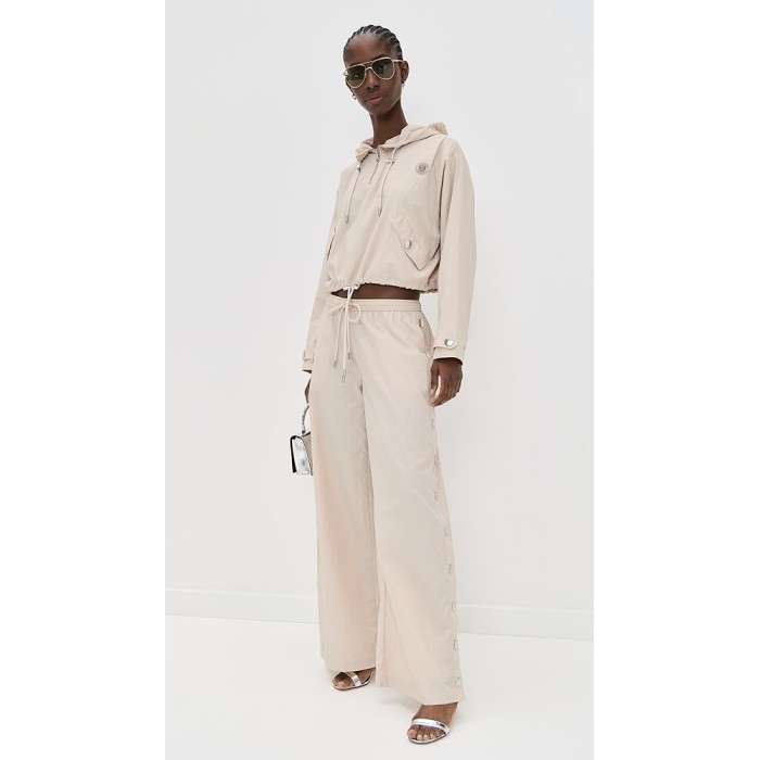 Sample Sport Snap Placket At Sides On-Seam Side Pockets Solid Color Casual Pants