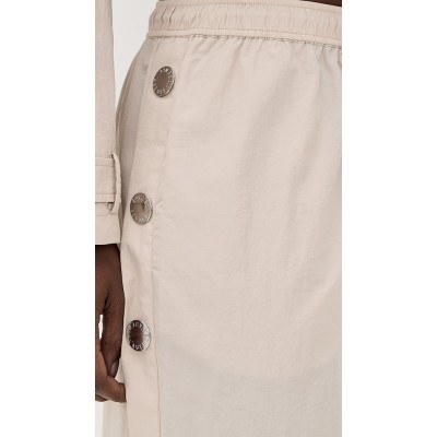 Sample Sport Snap Placket At Sides On-Seam Side Pockets Solid Color Casual Pants