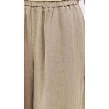 Fashion Sample Covered Elastic Waistband On-Seam Side Pockets Casual Pants