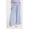 Fashion Casual Striped Pattern Slant Hip Pockets Covered Elastic Waistband Pants