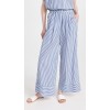Fashion Casual Striped Pattern Slant Hip Pockets Covered Elastic Waistband Pants