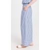 Fashion Casual Striped Pattern Slant Hip Pockets Covered Elastic Waistband Pants
