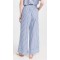 Fashion Casual Striped Pattern Slant Hip Pockets Covered Elastic Waistband Pants