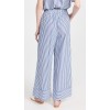Fashion Casual Striped Pattern Slant Hip Pockets Covered Elastic Waistband Pants