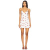 Fresh Sweet Cherry Printed Back Revealing Tie up Spaghetti Strap Body Hugging Mini Dress