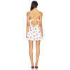 Fresh Sweet Cherry Printed Back Revealing Tie up Spaghetti Strap Body Hugging Mini Dress