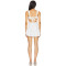Sweet Fresh Floral Print Square Neckline Front Rosette Accent Cut Out Details Tie up Straps  Dress