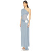 High quality Middle transparency Hot sale One shoulder Sexy Elegant Woman's Long Dress