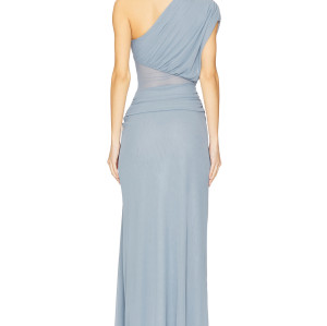 High quality Middle transparency Hot sale One shoulder Sexy Elegant Woman's Long Dress