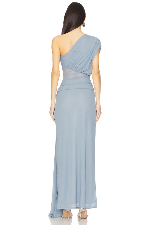 High quality Middle transparency Hot sale One shoulder Sexy Elegant Woman's Long Dress