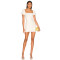Retro Square Neck Puff Sleeve Light Weight Crepe Fabric Figure Hugging White Mini Dress
