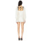 French Style Retro Black White Contrast Bow Tie Open Back Puff Sleeve Mini Dress