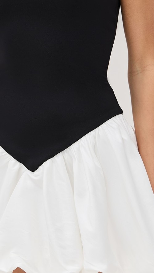 Sexy Elegant Bandeau Neckline Sleeveless Slim Open Back Bubble Hem Party Dress