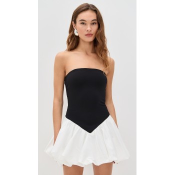 Sexy Elegant Bandeau Neckline Sleeveless Slim Open Back Bubble Hem Party Dress