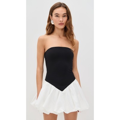 Sexy Elegant Bandeau Neckline Sleeveless Slim Open Back Bubble Hem Party Dress