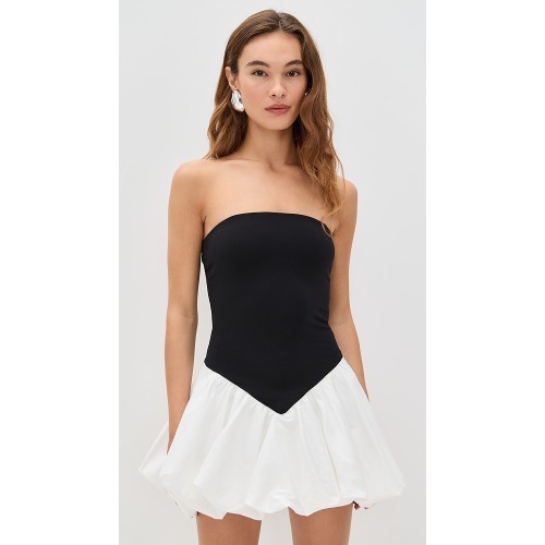 Sexy Elegant Bandeau Neckline Sleeveless Slim Open Back Bubble Hem Party Dress