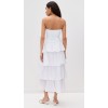 Elegant Sample Bandeau Neckline Sleeveless Solid Color Ruffle Tight Waist Tiered Skirt