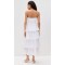 Elegant Sample Bandeau Neckline Sleeveless Solid Color Ruffle Tight Waist Tiered Skirt