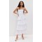 Elegant Sample Bandeau Neckline Sleeveless Solid Color Ruffle Tight Waist Tiered Skirt