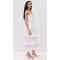 Elegant Sample Bandeau Neckline Sleeveless Solid Color Ruffle Tight Waist Tiered Skirt