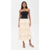 Elegant Sexy Bandeau Neckline Sleeveless Backless Ruffle Tight Waist Tiered Skirt