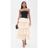 Elegant Sexy Bandeau Neckline Sleeveless Backless Ruffle Tight Waist Tiered Skirt