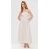 Sample Elegant Bandeau Neckline Sleeveless Backless Solid Color Stripe Pattern Dress