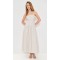 Sample Elegant Bandeau Neckline Sleeveless Backless Solid Color Stripe Pattern Dress