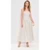 Sample Elegant Bandeau Neckline Sleeveless Backless Solid Color Stripe Pattern Dress