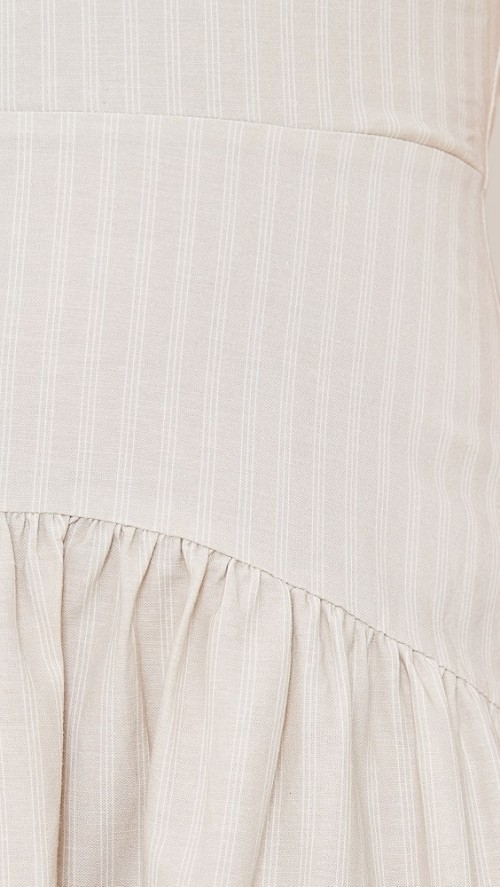 Sample Elegant Bandeau Neckline Sleeveless Backless Solid Color Stripe Pattern Dress