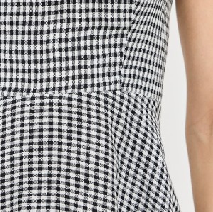 Daily Sample Camisole Sleeveless Checkered Pattern Backless Tight  Waist Casual Dress