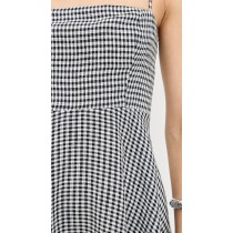 Daily Sample Camisole Sleeveless Checkered Pattern Backless Tight  Waist Casual Dress