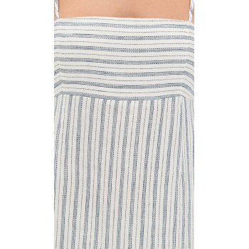 Sample Daily Camisole Sleeveless Square Neckline Stripe Pattern Backless Casual Dress