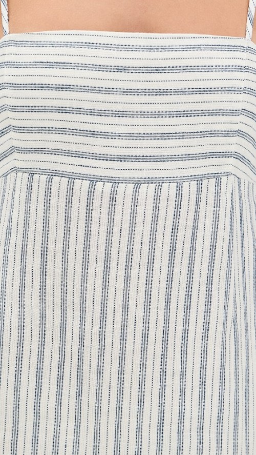 Sample Daily Camisole Sleeveless Square Neckline Stripe Pattern Backless Casual Dress