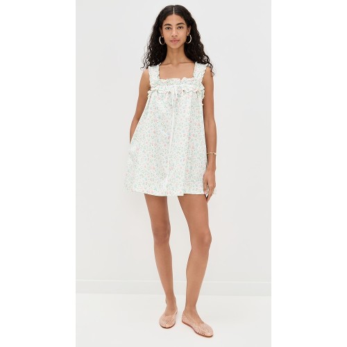 Cute Sample Square Neckline Sleeveless Tie At Bust Floral Pattern Casual Dress